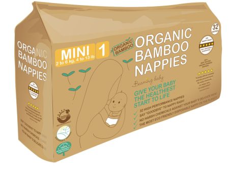 Beaming Baby Organic Bamboo Nappies Size 1 (2-6 kg 32 nappies) For Cheap