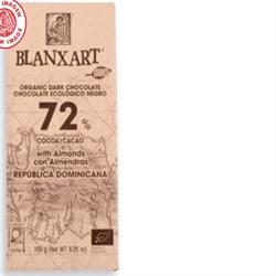 Blanxart Premium Organic Dark 72% Dominica Republic with Almonds 150g Discount