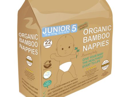 Beaming Baby Organic Bamboo Nappies Size 5 (15-19kg22 nappies) Hot on Sale