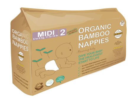 Beaming Baby Organic Bamboo Nappies Size 2 (5-8 kg 30 nappies) For Discount