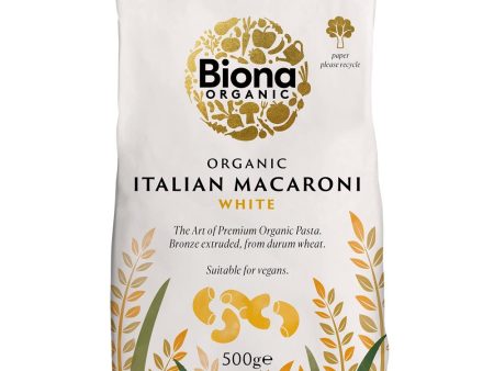 Biona White Macaroni Pasta Organic Bronze Extruded 500g Fashion