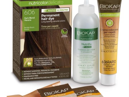 BioKap Dark Blond Havana 6.06 Rapid Permanent Hair Dye 140 ml For Discount