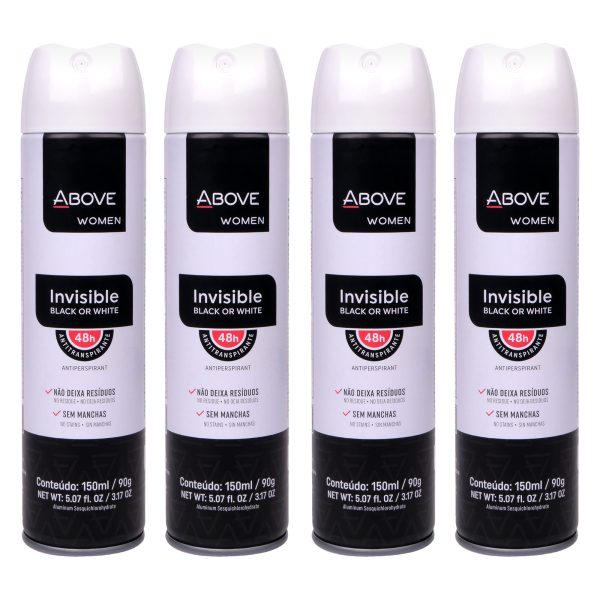 Above 48 Hours Antiperspirant Deodorant - Invisible by Above for Women - 3.17 oz Deodorant Spray - Pack of 4 For Cheap