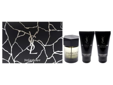 Yves Saint Laurent La Nuit De LHomme by Yves Saint Laurent for Men - 3 Pc Gift Set 3.3oz EDT Spray, 2 x 1.6oz Shower Gel Online now