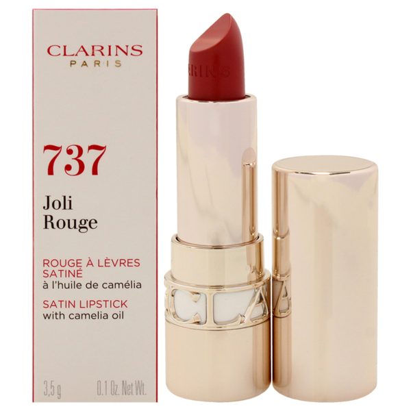 Clarins Joli Rouge Satin Lipstick - 737 Spicy Cinnamon by Clarins for Women - 0.1 oz Lipstick Online Sale