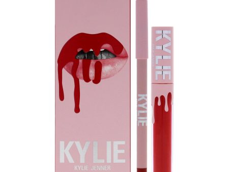 Kylie Cosmetics Velvet Lip Kit - 405 Red Velvet by Kylie Cosmetics for Women - 2 Pc 0.10oz Velvet Liquid Lipstick, 0.03oz Lip Liner Supply