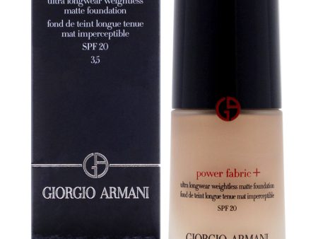 Giorgio Armani Power Fabric Plus Longwear Weightless Matte Foundation SPF 20 - 3.5 Light with A Neutral Undertone by Giorgio Armani for Women - 1 oz Foundation Sale