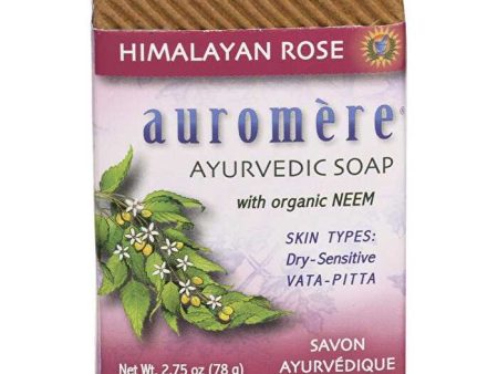 Auromere Neem Soap Ayurvedic Himalayan Rose 12x78g Online now