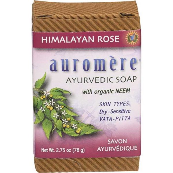 Auromere Neem Soap Ayurvedic Himalayan Rose 12x78g Online now