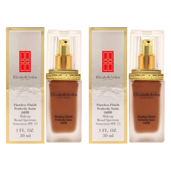 Elizabeth Arden Flawless Finish Perfectly Satin 24HR Makeup SPF 15 - 17 Cocoa by Elizabeth Arden for Women - 1 oz Foundation - Pack of 2 on Sale