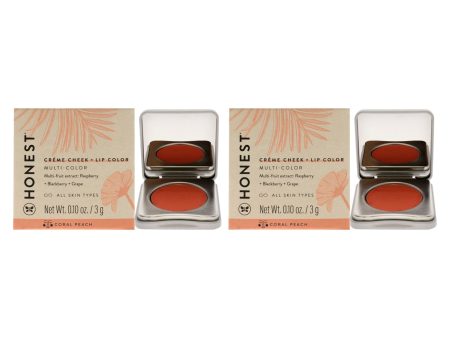 Honest Creme Cheek Blush Plus Lip Color - Coral Peach by Honest for Women - 0.10 oz Makeup - Pack of 2 Cheap