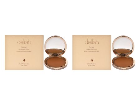 Delilah Sunset Compact Matte Bronzer - Medium Dark by Delilah for Women - 0.39 oz Bronzer - Pack of 2 Fashion