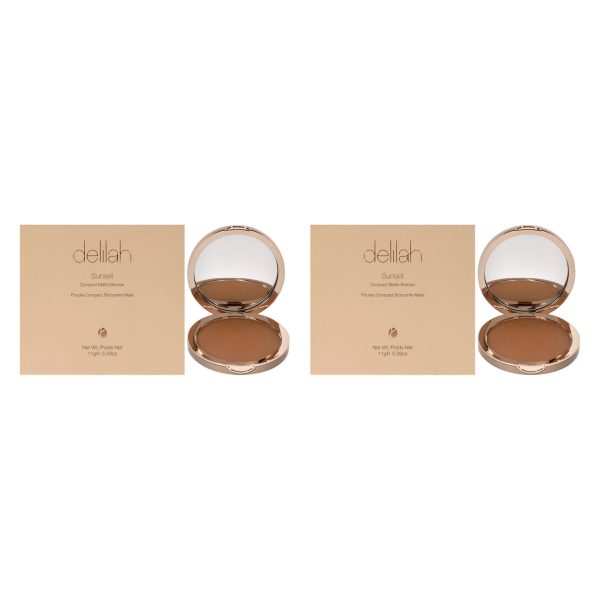 Delilah Sunset Compact Matte Bronzer - Light Medium by Delilah for Women - 0.39 oz Bronzer - Pack of 2 Discount