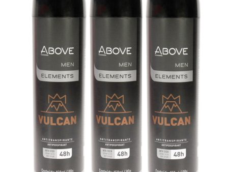 Above 48 Hours Element Antiperspirant Deodorant - Vulcan by Above for Men - 3.17 oz Deodorant Spray - Pack of 3 Hot on Sale