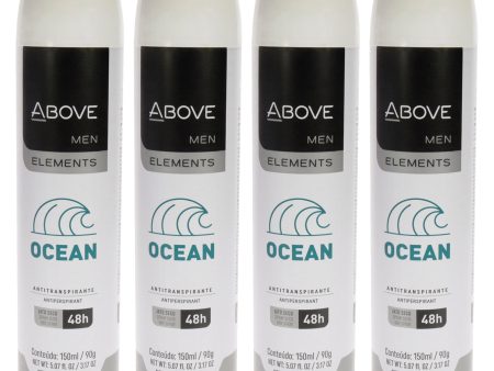 Above 48 Hours Element Antiperspirant Deodorant - Ocean by Above for Men - 3.17 oz Deodorant Spray - Pack of 4 Online Hot Sale