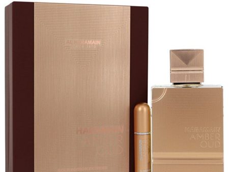 Al Haramain Al Haramain Amber Oud Gold Edition Extreme Gift Set 6.7 Pure Perfume Spray + 0.34 oz Refillable Spray 200ml 6.7oz For Cheap