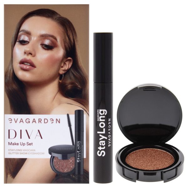 Evagarden Diva Make Up Set by Evagarden for Women - 2 Pc 0.28 oz Staylong Mascara - 23, 0.08 oz Glitter Show Eye Shadow - 251 Think Pink Sale