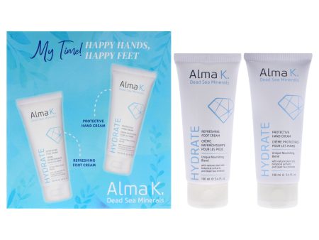 Alma K Happy Hands Happy Feet Set by Alma K for Women - 2 Pc 3.4oz Protective Hand Cream, 3.4oz Refreshing Foot Cream For Sale