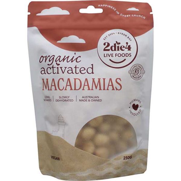 2die4 Live Foods Organic Activated Macadamias 250g Discount