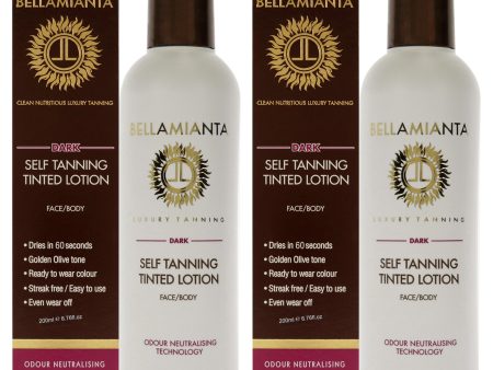 Bellamianta Self-Tanning Tinted Lotion - Dark by Bellamianta for Women - 6.76 oz Bronzer - Pack of 2 Online Sale