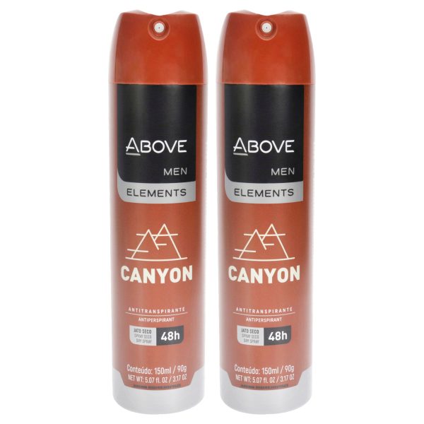 Above 48 Hours Element Antiperspirant Deodorant - Canyon by Above for Men - 3.17 oz Deodorant Spray - Pack of 2 Cheap