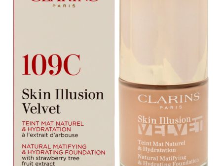 Clarins Skin Illusion Velvet Foundation - 109C Wheat by Clarins for Women - 1 oz Foundation Hot on Sale