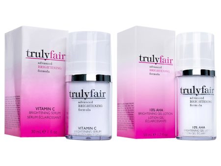 Truly Fair Truly Fair Kit by Truly Fair for Unisex - 2 Pc Kit 1oz Vitamin C Brightening Serum, 1.7oz 10 Percent Aha Brightening Gel Lotion For Discount