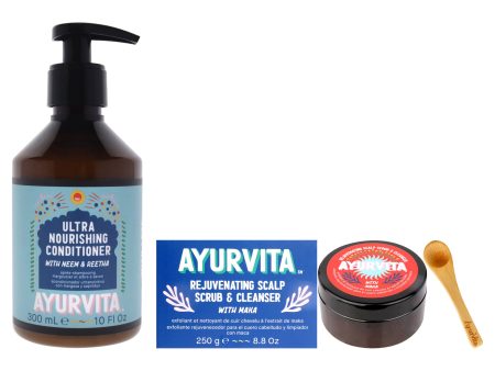 AyurVita Maka Rejuvenating Scalp Scrub and Cleanser with Neem and Reetha Ultra Nourishing Conditioner Kit by AyurVita for Unisex - 2 Pc Kit 6.7oz Cleanser, 10oz Conditioner Online