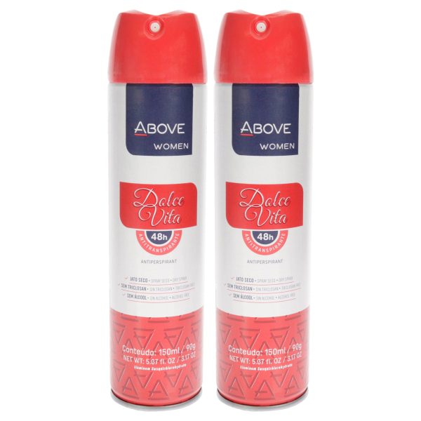 Above 48 Hours Antiperspirant Deodorant - Dolce Vita by Above for Women - 3.17 oz Deodorant Spray - Pack of 2 Fashion