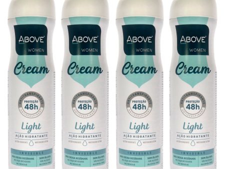 Above 48 Hours Cream Antiperspirant Deodorant - Light by Above for Women - 3.17 oz Deodorant Spray - Pack of 4 Supply