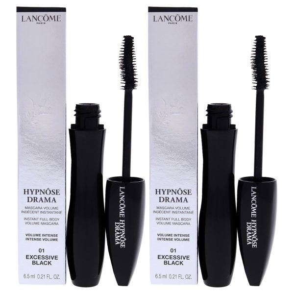 Lancome Hypnose Drama Instant Full Body Volume Mascara - 01 Excessive Black by Lancome for Women - 0.21 oz Mascara - Pack of 2 Supply