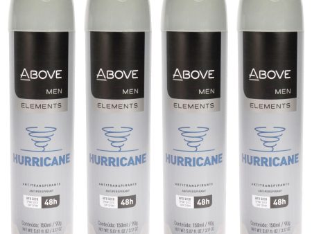 Above 48 Hours Element Antiperspirant Deodorant - Hurricane by Above for Men - 3.17 oz Deodorant Spray - Pack of 4 Supply