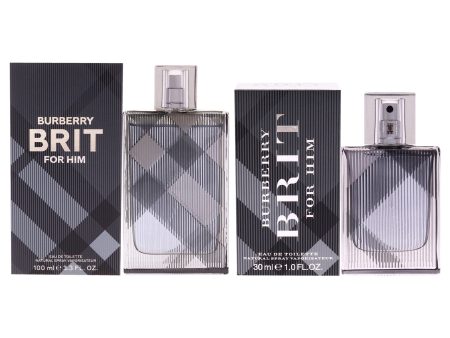 Burberry Burberry Brit Kit by Burberry for Men - 2 Pc Kit 1oz EDT Spray, 3.3oz EDT Spray on Sale