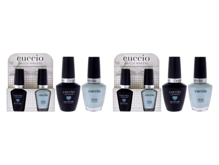 Cuccio Colour Match Makers Set - Meet Me in Mykonos by Cuccio Colour for Women - 2 Pc 0.44oz Veneer Soak Of Gel Nail Polish, 0.43oz Colour Nail Polish - Pack of 2 Hot on Sale