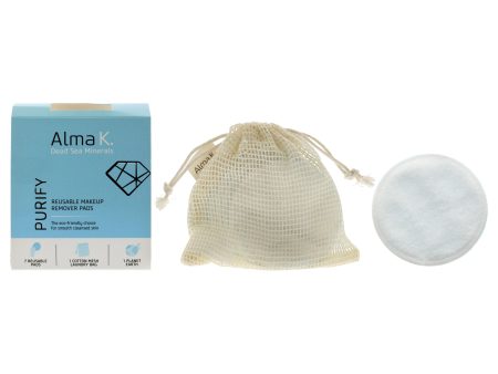 Alma K Reusable Makeup Remover Pads by Alma K for Women - 8 Pc 7 Reusable Pads, 1 Cotton Mesh Wash Bag Online now