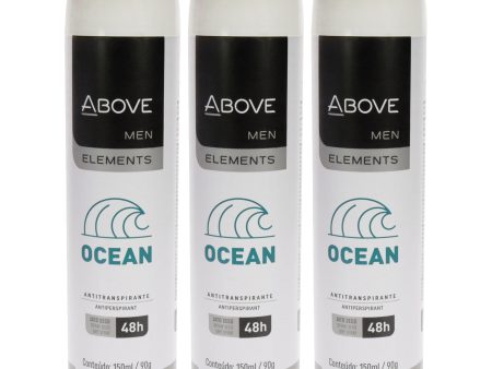 Above 48 Hours Element Antiperspirant Deodorant - Ocean by Above for Men - 3.17 oz Deodorant Spray - Pack of 3 Discount