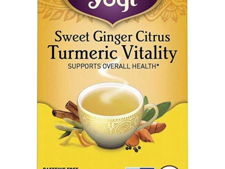 Yogi Tea Herbal Tea Bags Sweet Ginger Citrus Turmeric Vitality 16pk For Cheap