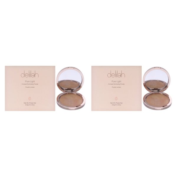 Delilah Pure Light Compact Illuminating Powder - Aura by Delilah for Women - 0.34 oz Powder - Pack of 2 For Discount